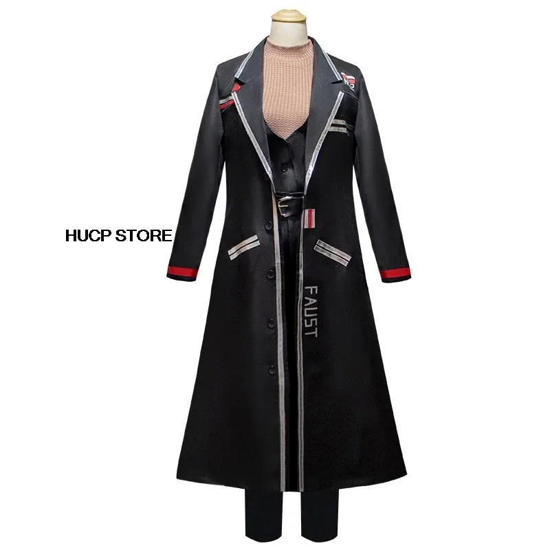 DY20Game Limbus Company Yi Sang Hong Lu Faust Cosplay Costume Black Uniform Cloak Anime Role Play Halloween Carnival Christmas P