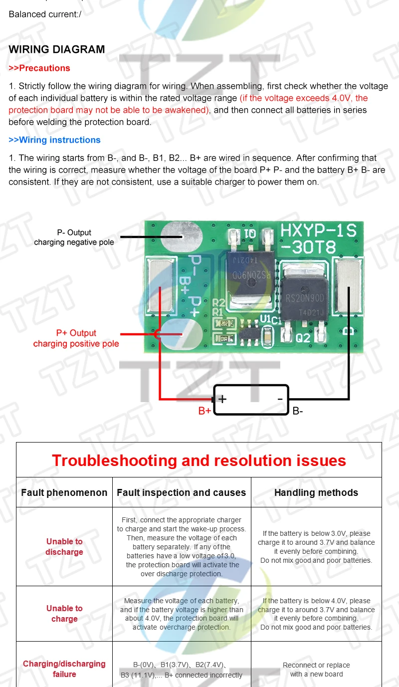 Lifepo4 Batterie BMS 1S 3,2 V 3,7 V 7A Ladeplatine Kurzschlussschutz PCM Selbstwiederherstellung mit Temperaturschutz – Detail 3