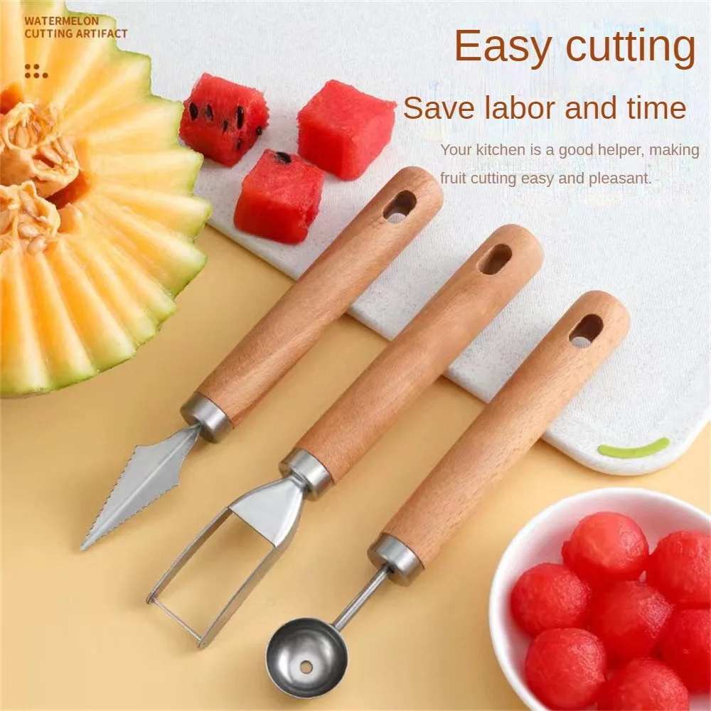 Fruit Knife Exquisite Inhibiting V-shaped Stainless Steel Adult Pineapple Fork Non-slip Durable Wall Mount Fruit Spoon