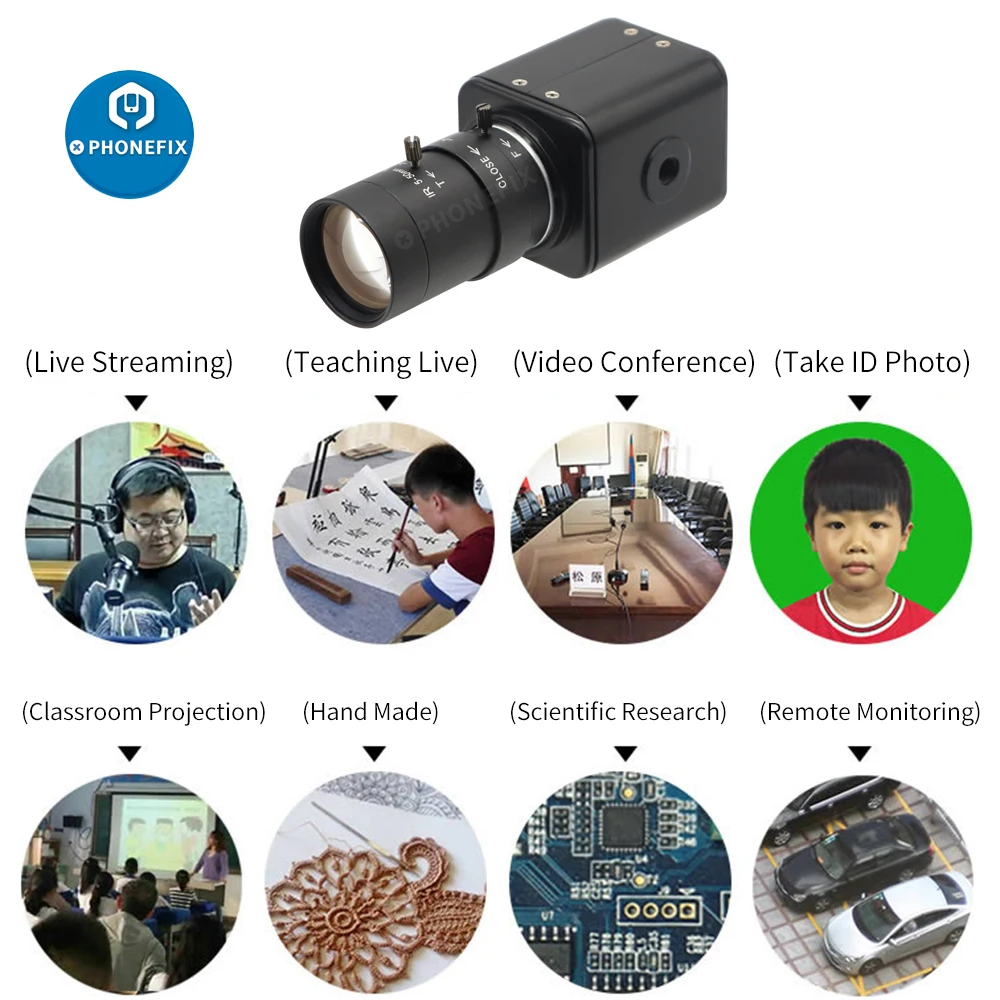 Imagem -06 - Lente do Cctv da Câmera 550 mm F1.6 do Córrego Vivo de Digitas para Ensinar o Reparo Científico do Telefone da Pesquisa da Monitoração da Videoconferência 2mp