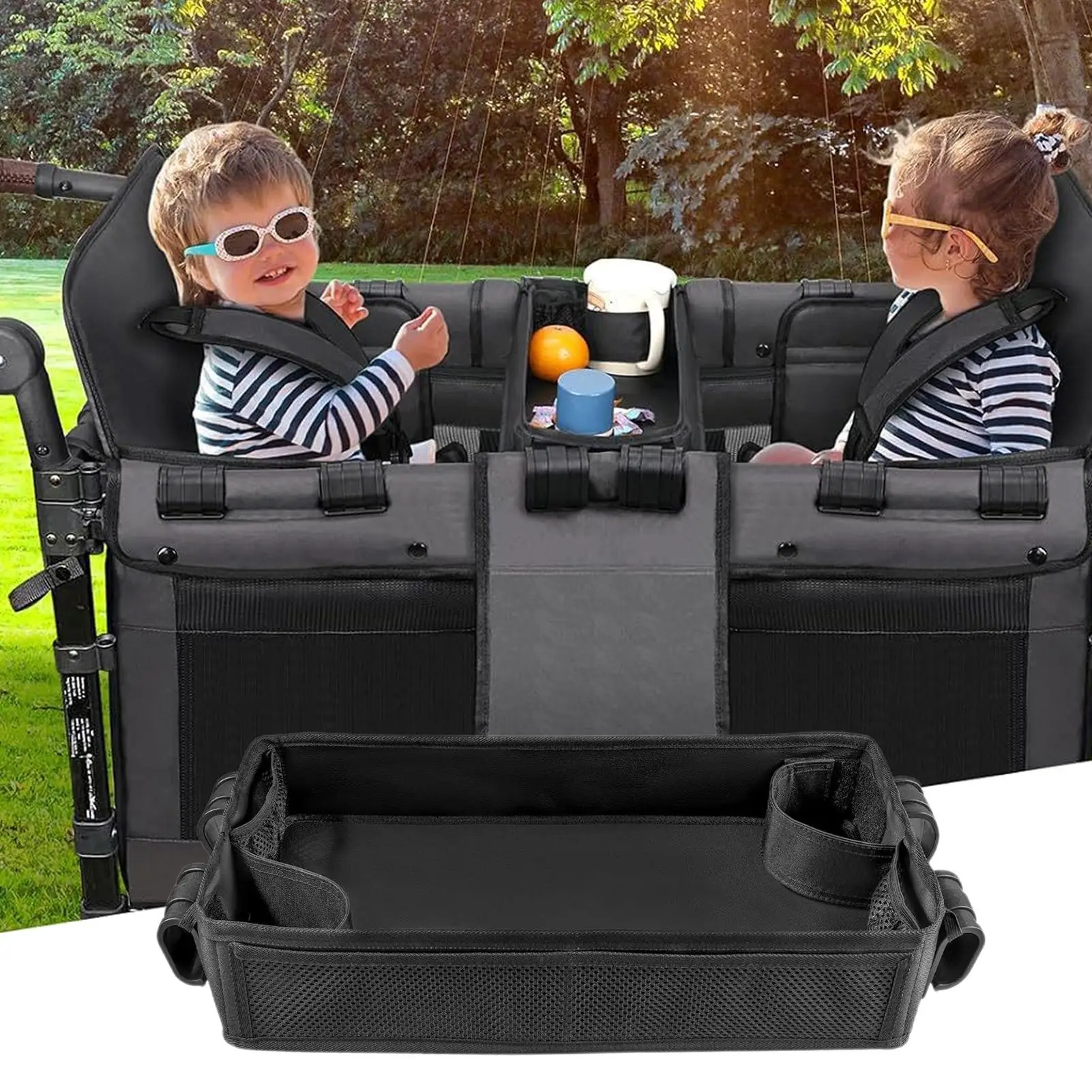 Stroller Snack Holder Tray Oxford Cloth Stroller Caddy Organizer Caddy Organizer Stroller Bag Organizer Stroller Snack Tray - view 3