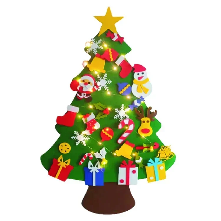 Felt Christmas Tree Children DIY Christmas Decoration Wall Sticker Handmade Toy Pendant