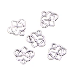 30pcs Charms Heart Infinity Love Forever 14x15mm Antique Silver Color Pendants Making DIY Handmade Tibetan Finding Jewelry