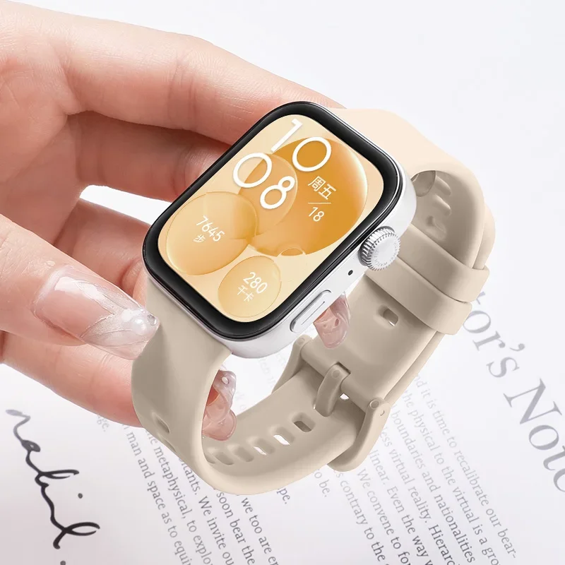 حزام ساعة رياضي لساعة Huawei Watch FIT 4/4pro/3 حزام ساعة ذكية من السيليكون الرسمي 1:1 correa لساعة Huawei Watch fit 3/4 4pro Band