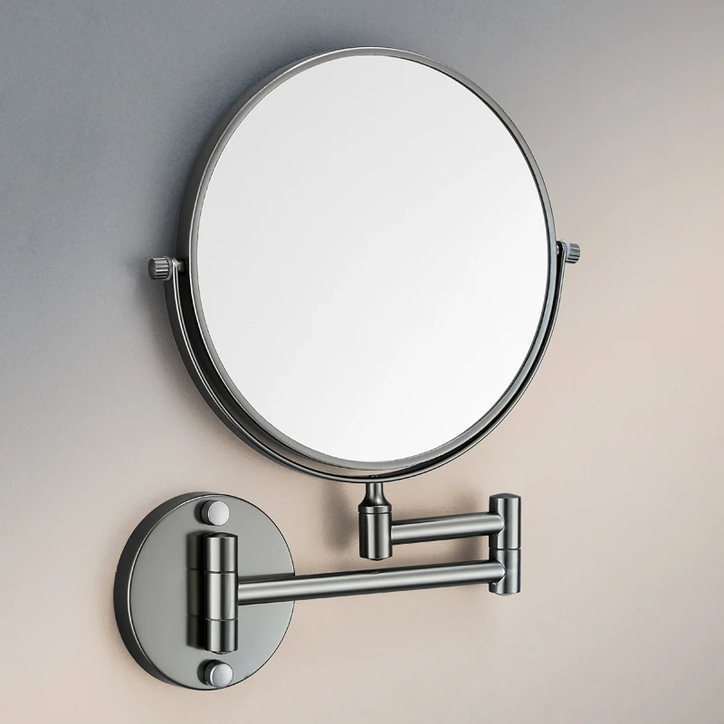 Bathroom folding enlarged cosmetic mirror wall-mounted telescopic mirror hotel bathroom non-punching stretchable mobile