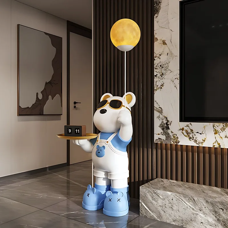 Bear Piggy Bank Floor Ornaments, Living Room, TV Cabinet Decoration, Light, Luxury, High-end Atmosphere Sculpture, New