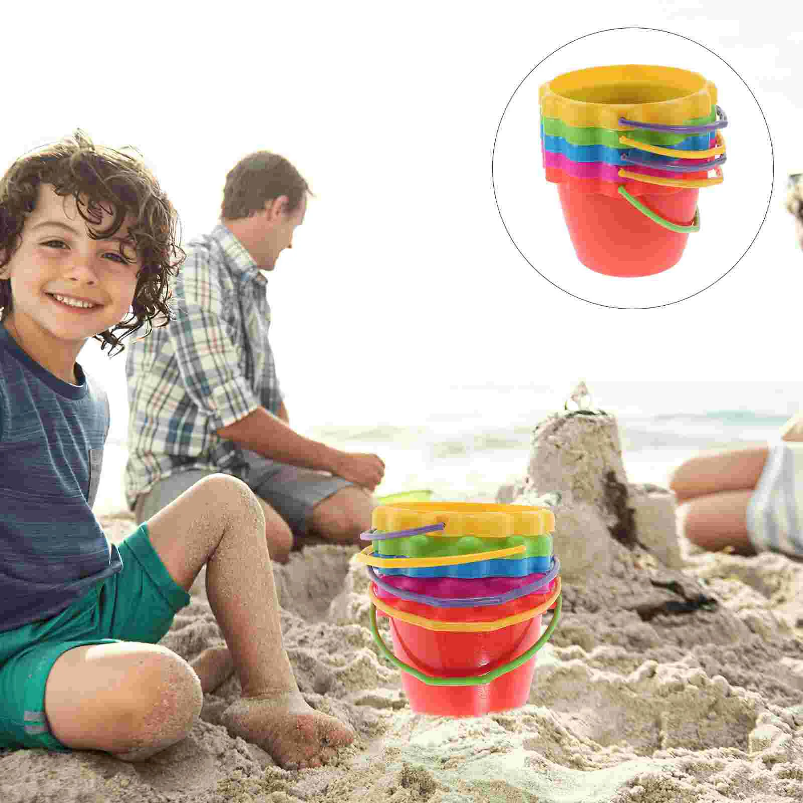 

5 Pcs Toy Beach Bucket Sand Toys for Children Water Playthings Small Playset Plastic Kids