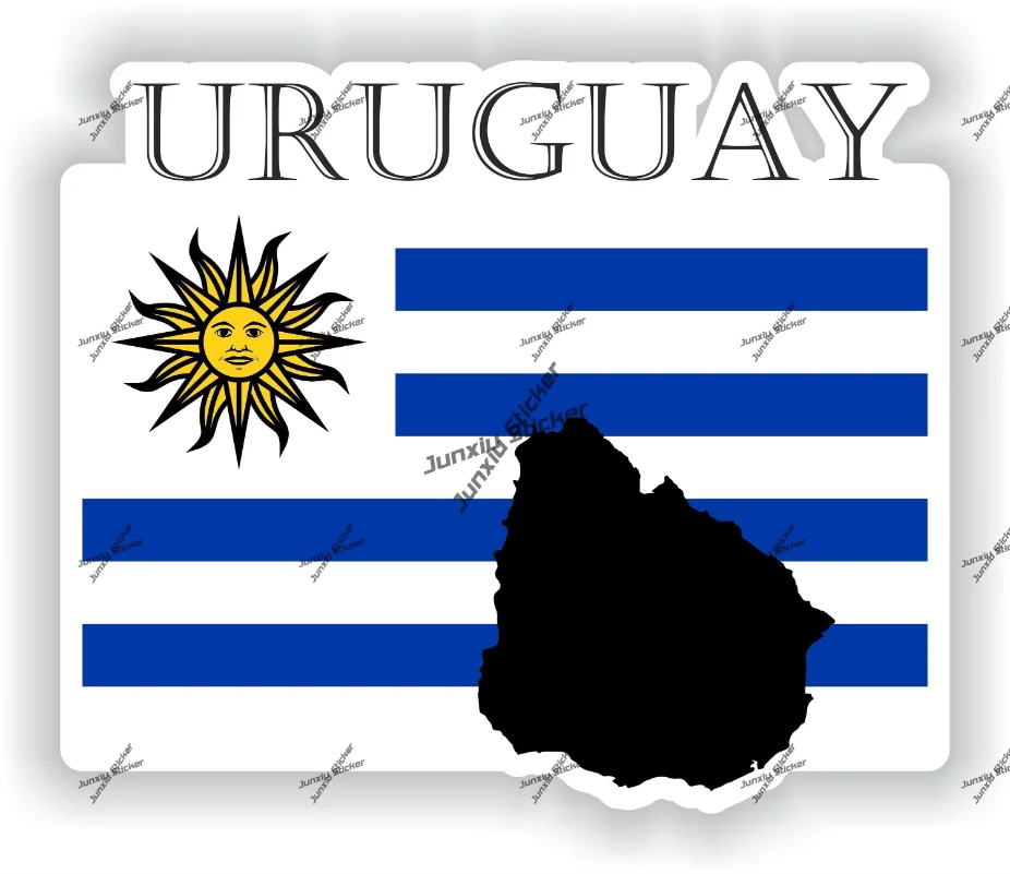

Uruguay Sticker Coat of Arms of Uruguayan Uruguay Flag with Graphical Outline Emblem Scratch-Proof Decal for SUV Window Car