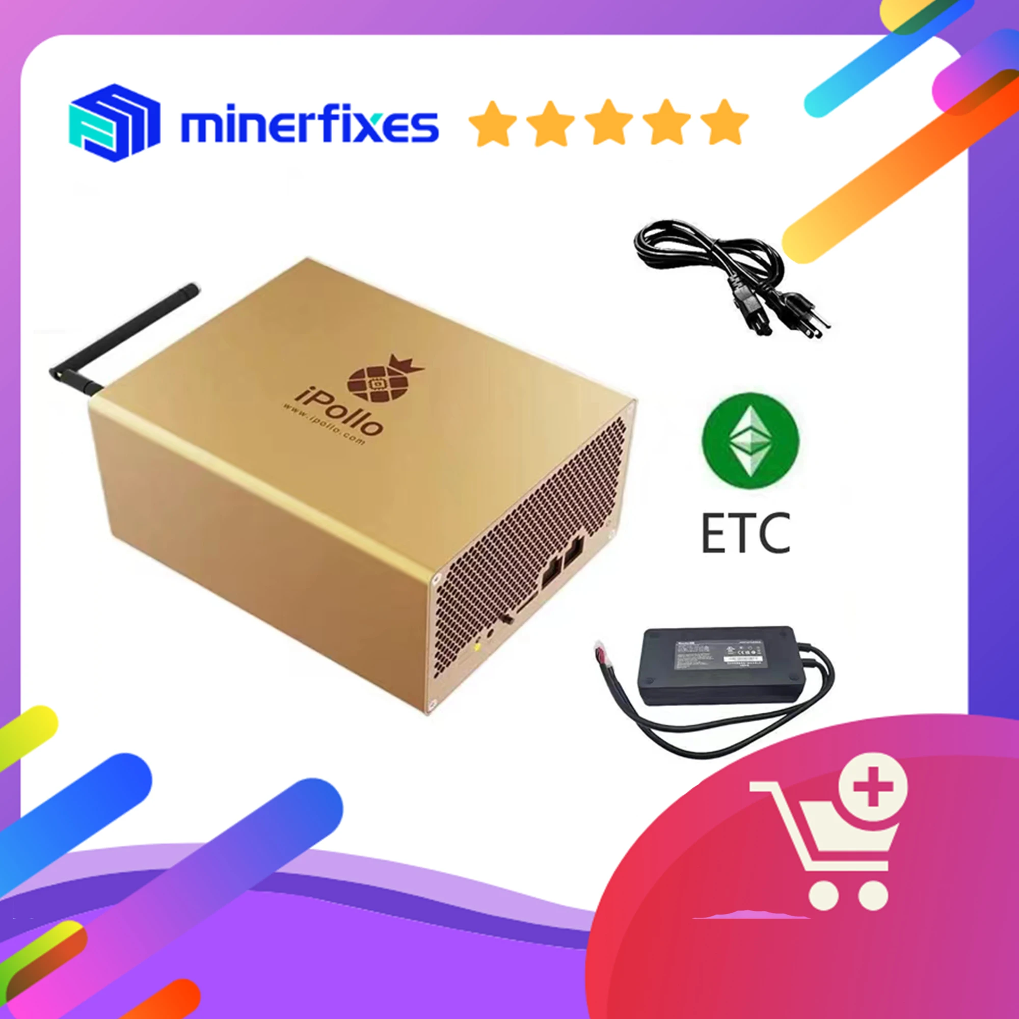 

iPollo V1 Mini 320Mh/s 240W ETC Miner V1 mini 320M Digital Currency ETC,ZIL,ETP With PSU ETC ASIC Miner Good For Home Mining