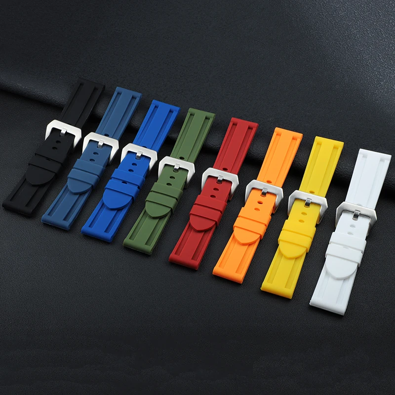 Silicone Watch Band for Panerai Strap Rubber Bracelet  22mm 24mm 26mm Men Women Sport Replacement Watch Band for Omega Belt
