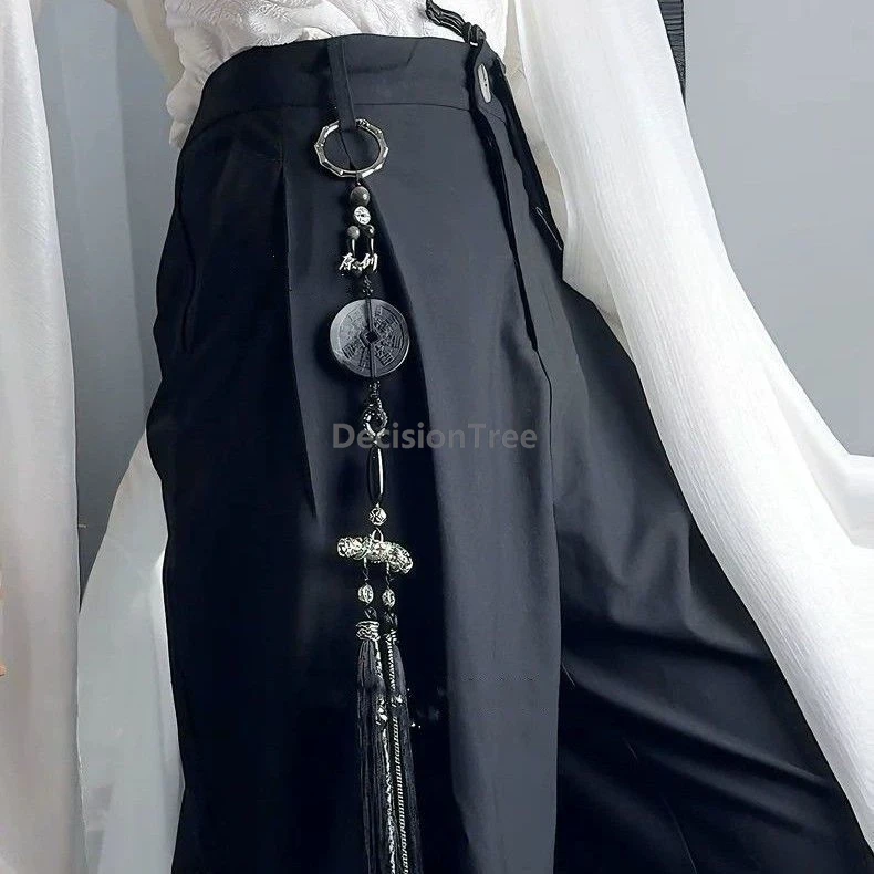 2025 improved chinese traditional waist pendant copper coin element long tassel waist hanging versatile hanfu qipao accessory
