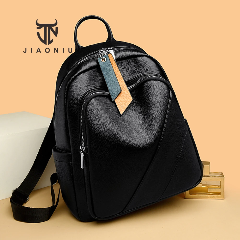 

Luxury Designer High Quality PU Leather Ladies Backpack Fashion Solid Color New Fashion Women Travel Bags Student Bag Sac A Main