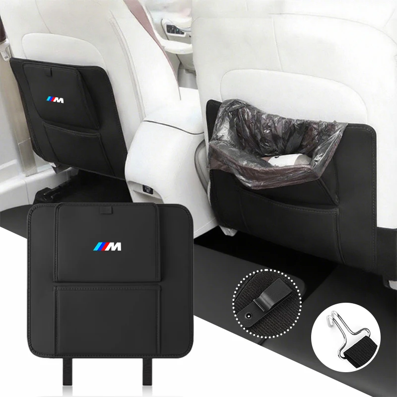 

Leather Car Anti-Kick Pad Seat Back Protector Storage Pocket For BMW M Sport E36 E34 F31 F20 F40 M3 M4 M5 F48 E46 E60 E90 E91 E3
