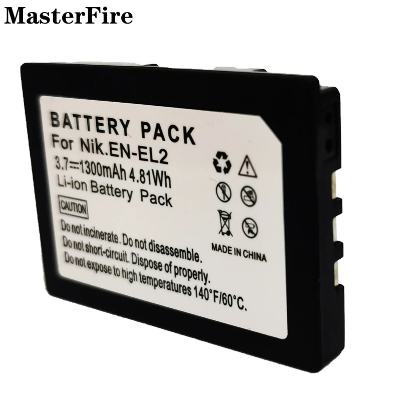 3.7V 1300mah Rechargeable Li-ion Battery EN-EL2 ENEL2 for Nikon Coolpix 2500, Coolpix 3100 , Coolpix 3500, Coolpix SQ Batteries