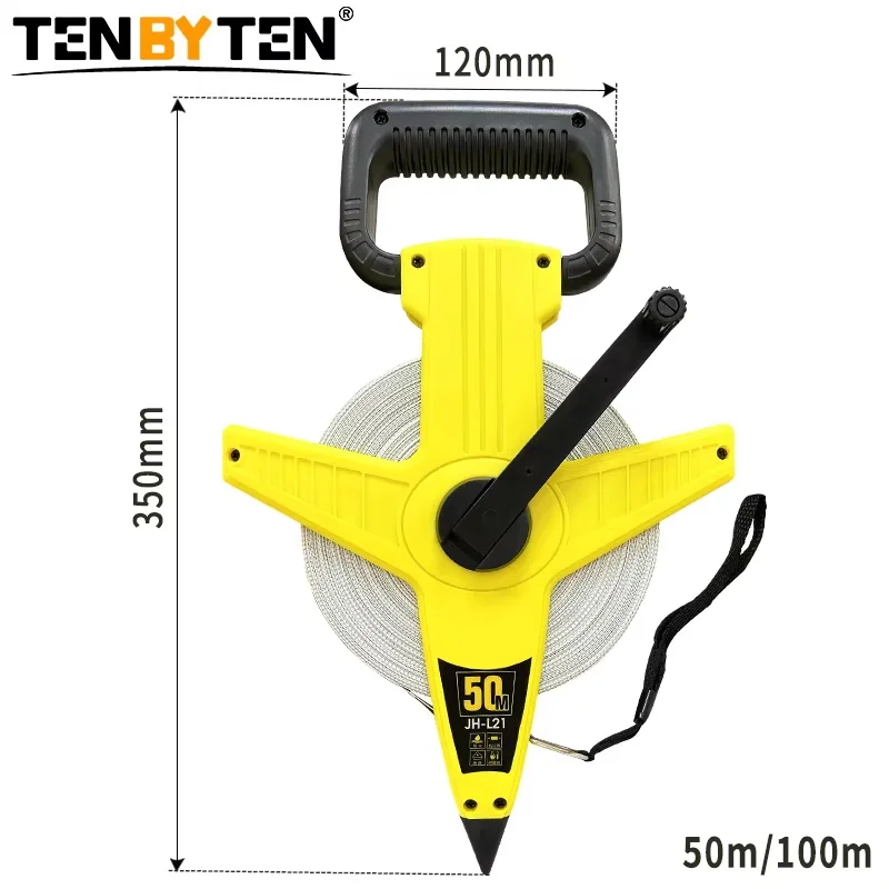 

Metric Tape Measure 50m 100m Retractable Fiberglass Measuring Tape Woodworking Measurement Hand cranked Open Reel Long Tape ﻿