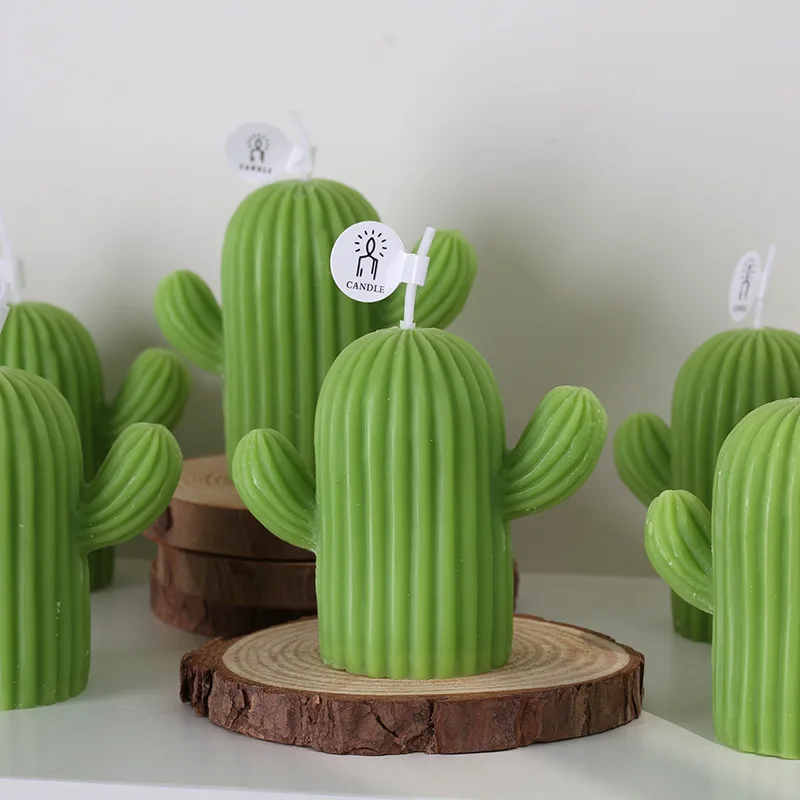 1PC Cactus Scented candles Soy wax Aromatic candles For new year decoration house ins photo props Home Decorative Candles