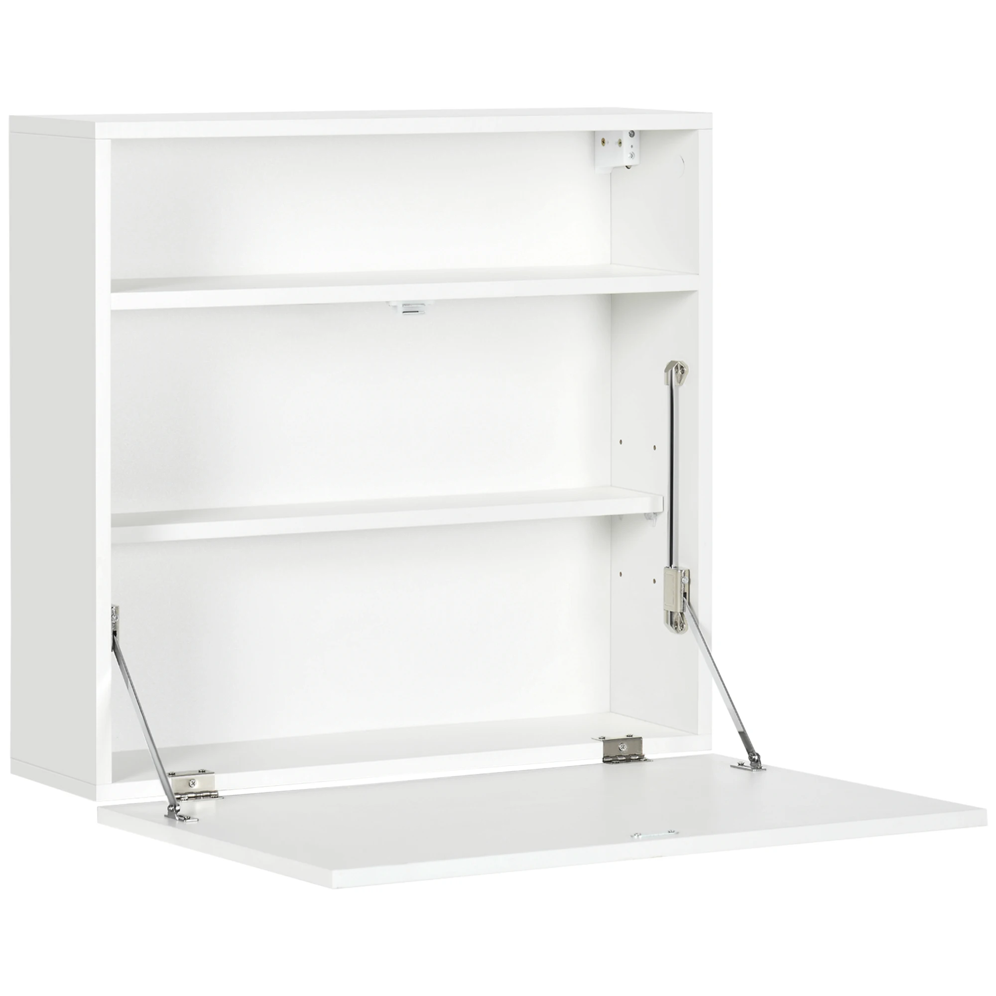 HOMCOM Mesa Plegable de Pared Multifuncional con Estantes 64x20x60 cm Blanco