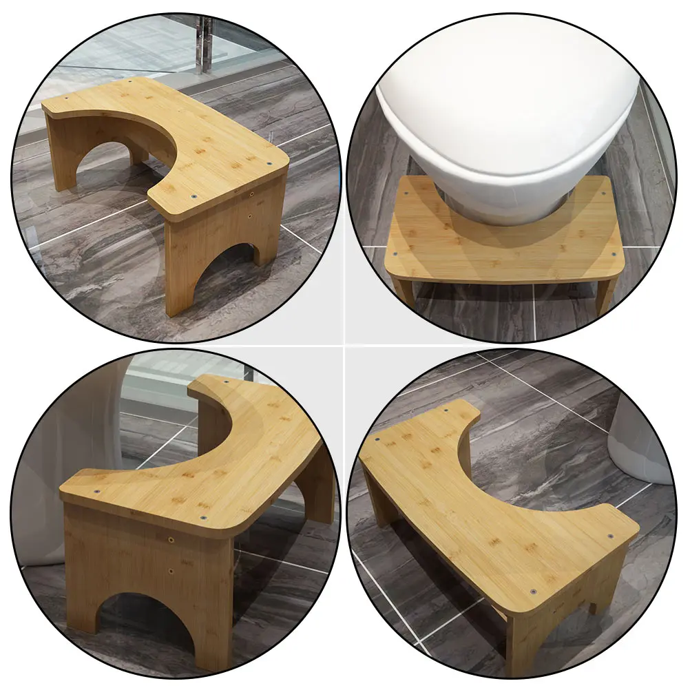 

Wooden Toilet Stool Stable Seat Footstool Step Potty Chair Bathroom Stepping Compact Space Saving Easy Clean