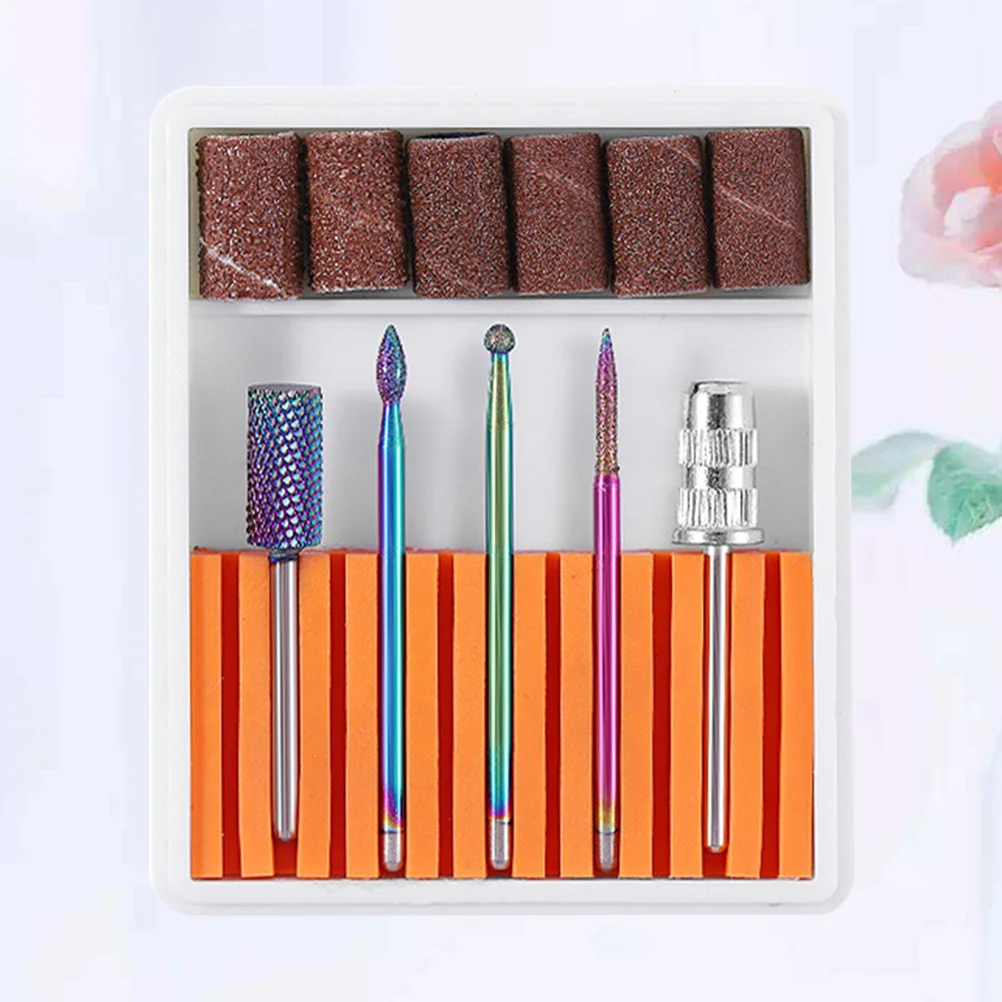 

1Set Nail Drill Bits Set Tungsten Steel Sturdy Cuticle Grinding Head Kit Professional Manicure Polishing Tool Suitable for Home