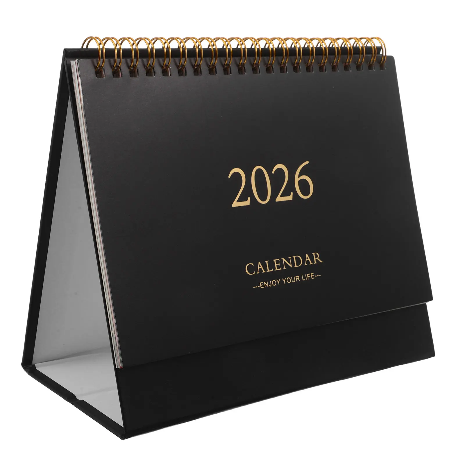 2026 Standing Mini Desk Calendar Minimalist Flip Style Small Daily Schedule Planner with Smooth-Turn Premium Paper Space-Saving