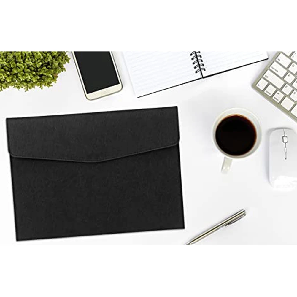 

J1UL1N A4 Pu Leather Document Cases,A4 Snap Button Document Folder,Business Pu Leather A4 Pocket,Document Organizer