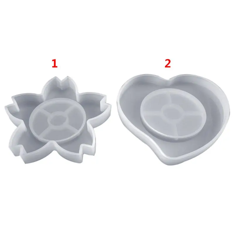 Silicone 3D DIY Flor Coração Resina Epóxi Molde Joias Fazendo Pingente Ferramenta