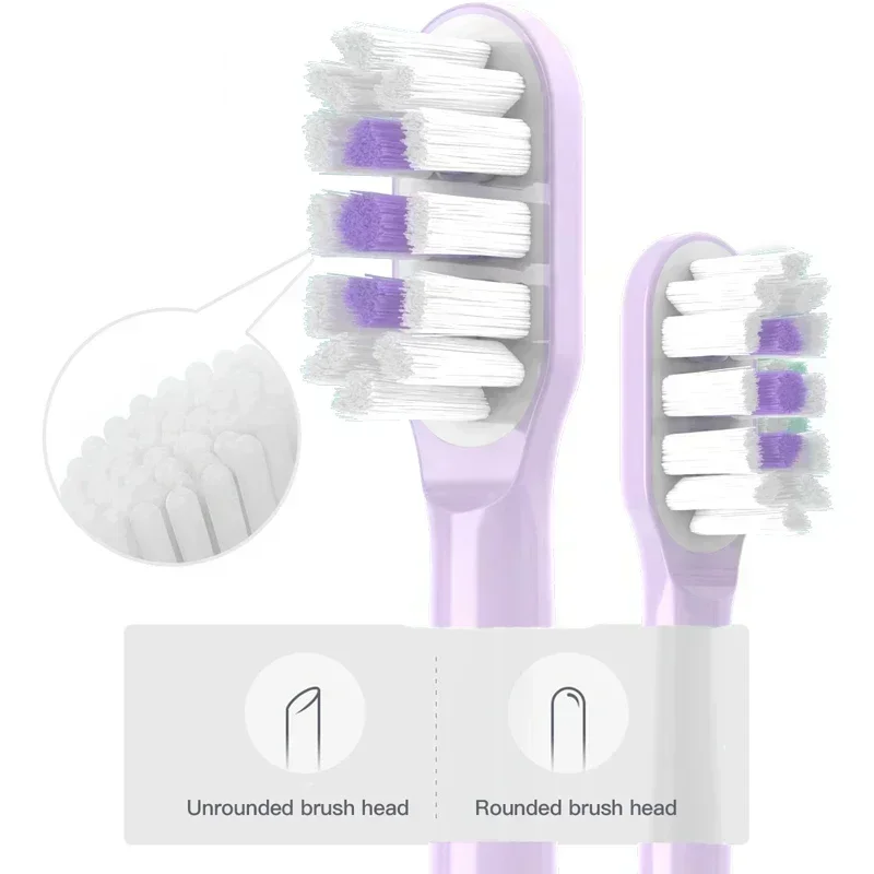 No Metal 10 PCS Copper Free Replaceable Brush Heads for SOOCAS X3/X3U/X5 Soft DuPont Clean Bristle Purple Sonic Refills Nozzles