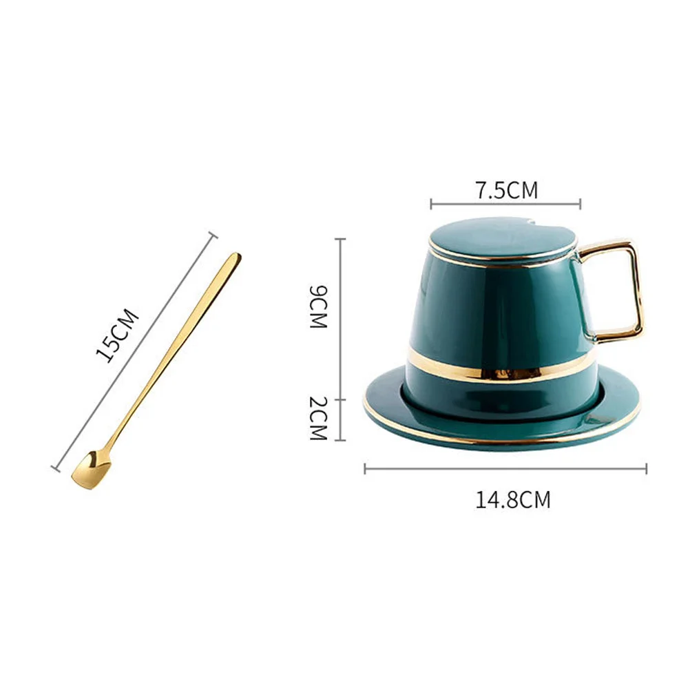 

1Set Ceramic Coffee Cup Set Premium Quality European Style Tea Mug Chic Tableware for Home Office Cafe