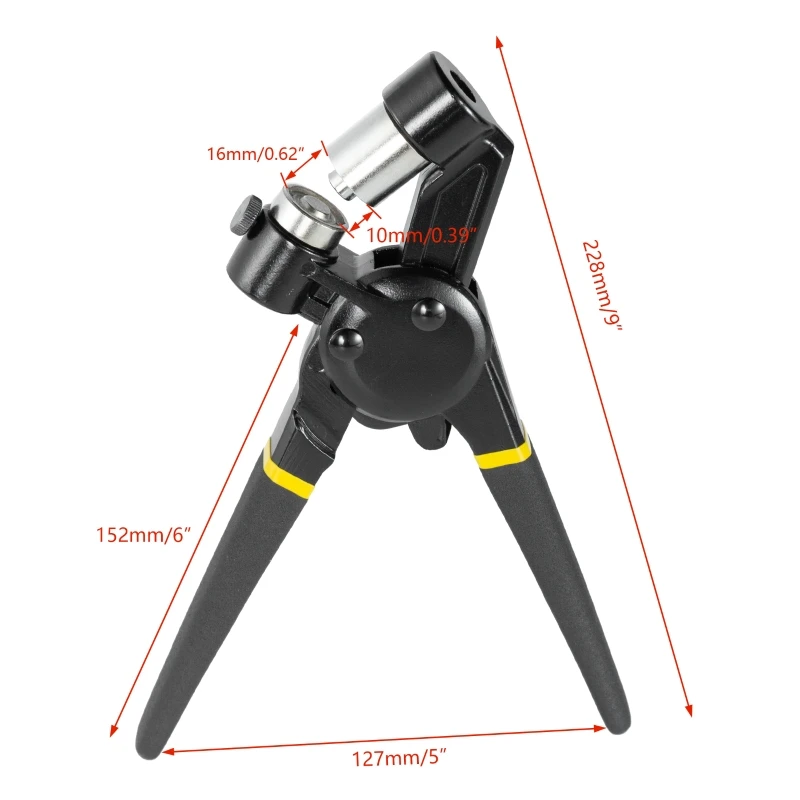 Zestaw narzędzi do przelotek 5,5 mm 8 mm 10 mm 12 mm Szczypce do oczek ręcznych z 900 szt. przelotek Ręczny przyrząd do oczek do plandeki skórzanej