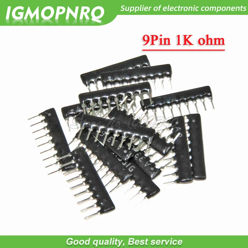 10pcs A102G DIP exclusion 9pin 1K ohm A102 102  9A102J 9A102G 9A102 A102J Network Resistor array IGMOPNRQ