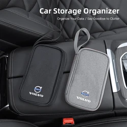 Bolsa de almacenamiento con cremallera para coche, caja de almacenamiento de auriculares con Cable de datos para Volvo V60, V40, XC90, S60, C30, XC60, V50, V70, S90, XC40, S80, V90