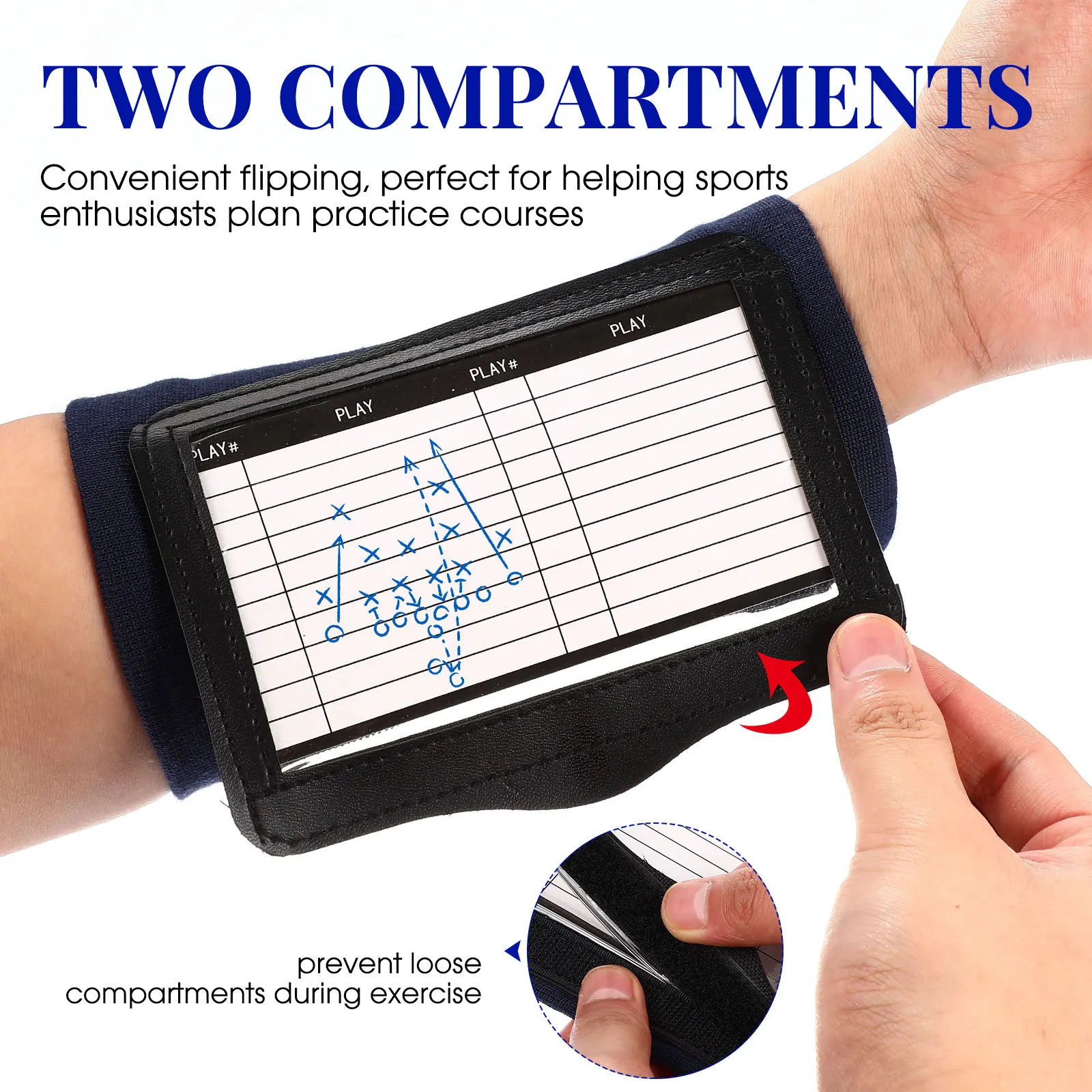 Tactische polsband donkerblauw basketbalcoachingbord Herbruikbaar klembord voor voetbalpraktijkstrategieplanner