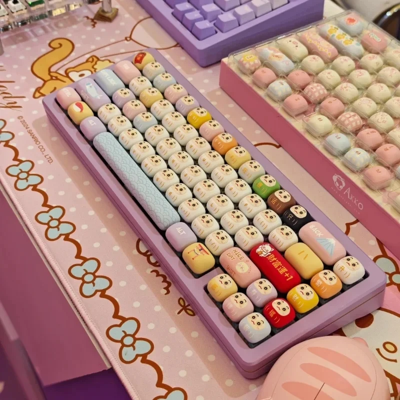 Imagem -02 - Bonito Pão Cozido no Vapor Keycap Mog Moa Perfil Sublimação Térmica Pbt Redondo Mantou Keycaps para Teclado de Jogos Mecânico Presente da Menina