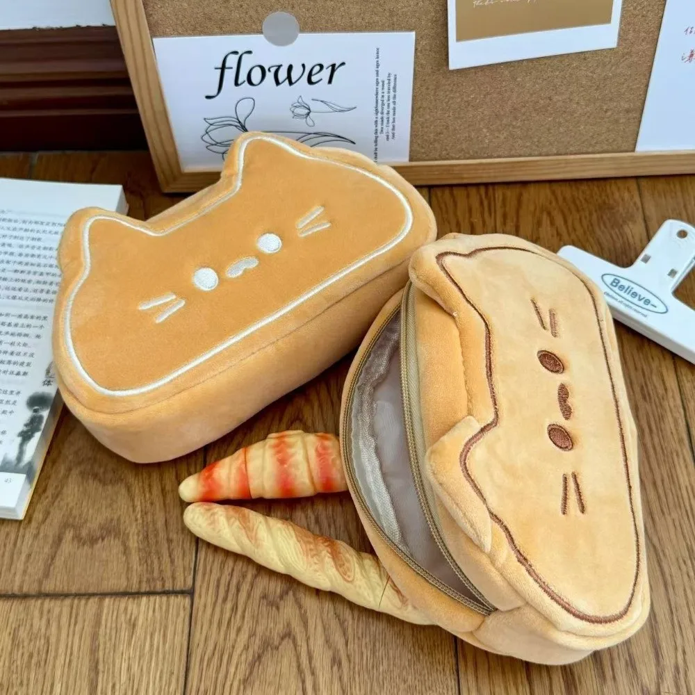 

Милый карамельный чехол для ручки с котом, плюшевая большая вместительная сумка для ручек, школьные принадлежности, органайзер для канцелярских принадлежностей, пенал, подарок на день рождения