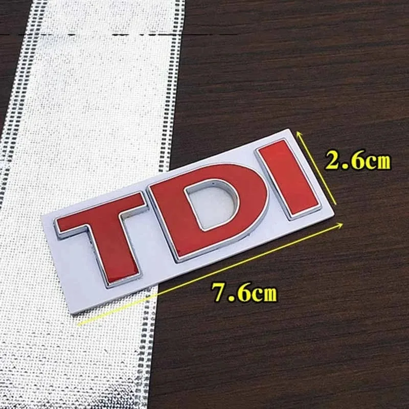 Car 3D Sticker TDI Logo Emblem Front Grille Sticker Fender Tail Metal Side Badge Decor For VW Polo Golf Jetta Passat MK4 MK5 MK6