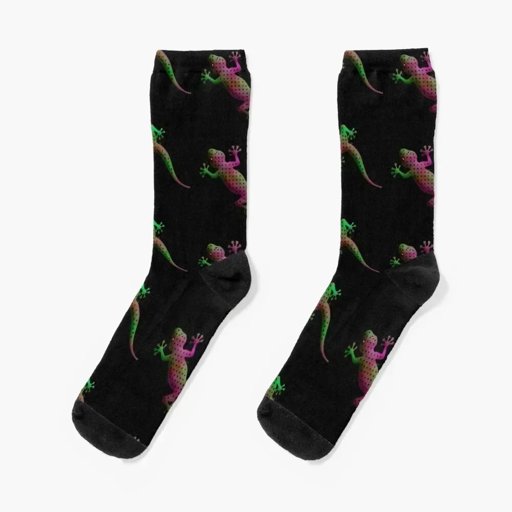 

Cute & Colorful Purple & Green Gecko Socks Rugby sheer Women Socks Men's