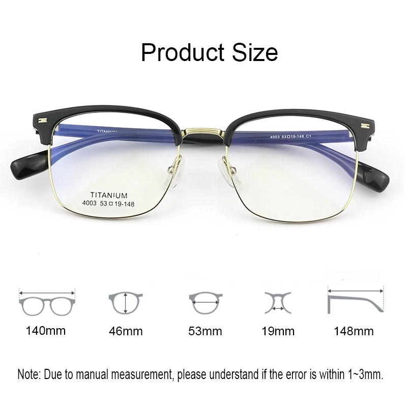 Fashion Titanium Ultralight Glasses Frame Handmade Retro Square Men Fashion Eyeglasses Women Eyewear Spectacles Frames