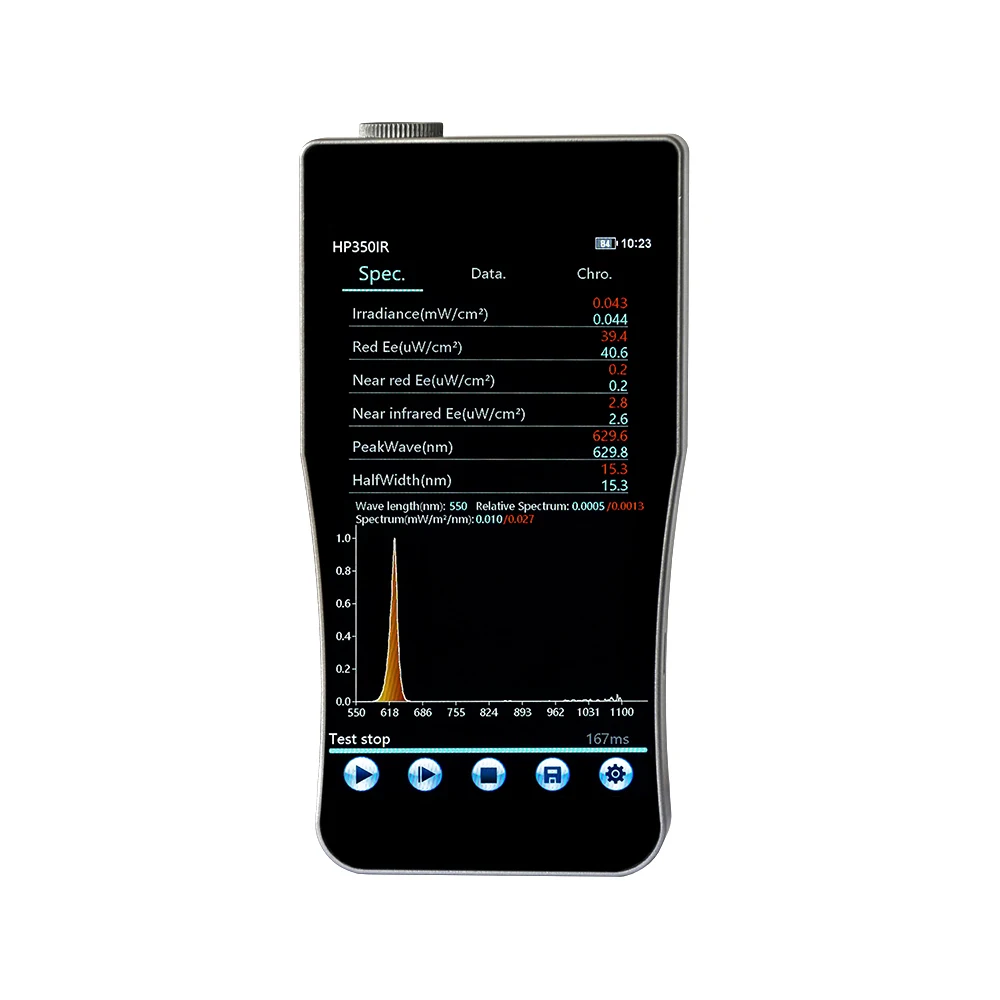 

Spectrometer 550nm-1100nm Infrared Irradiance Meter with Red Light Single-Band Infrared for Test