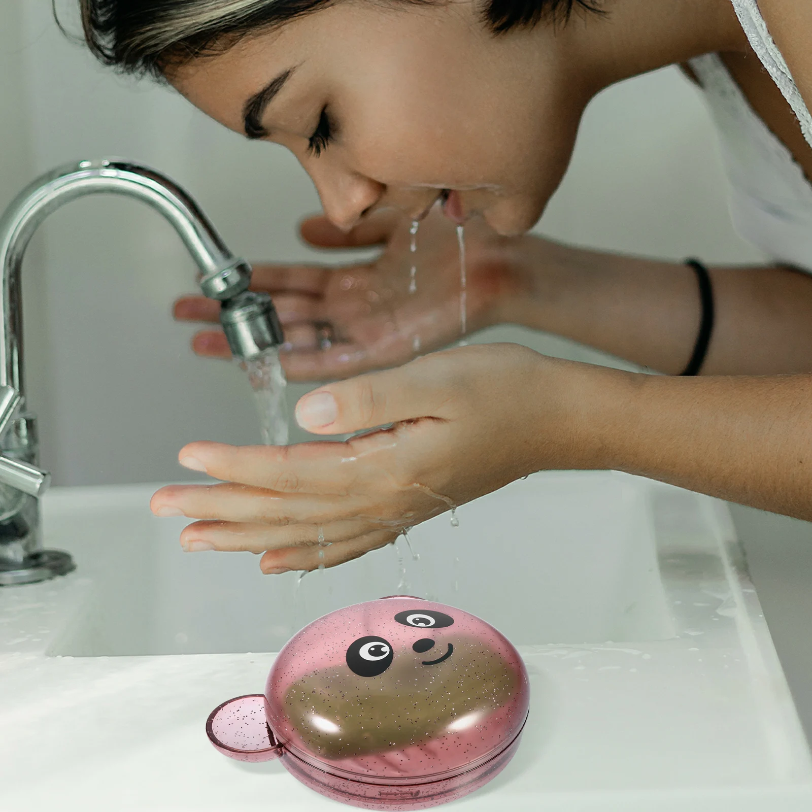 

Soap Box Practical Tray Double Drain Holder Cases Lovely Bathroom Drainers Creative Cartoon Dish Storage