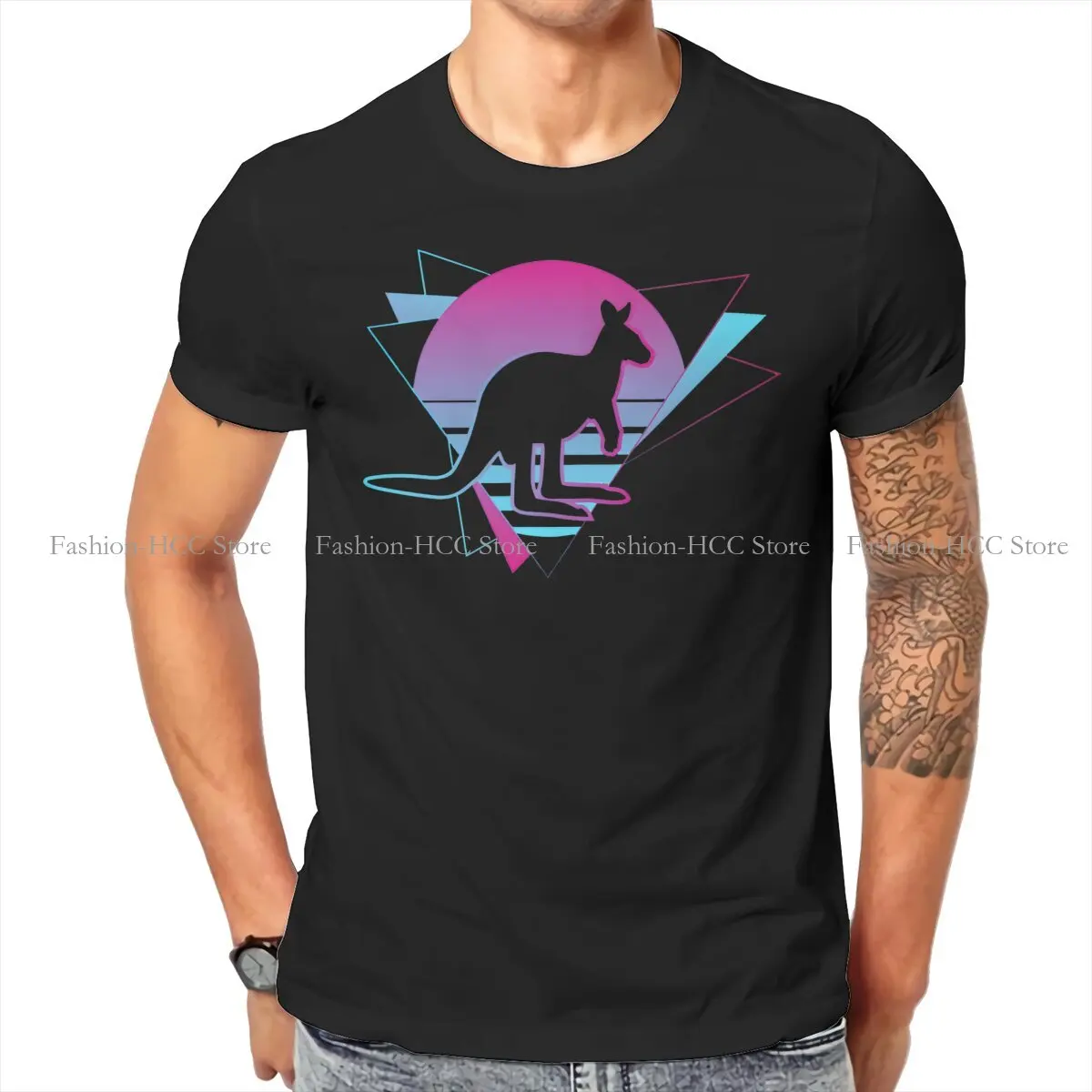 Vaporwave   Marsupial Style TShirt Australian Kangaroo Comfortable Hip Hop Gift Clothes  T Shirt Short Sleeve Ofertas