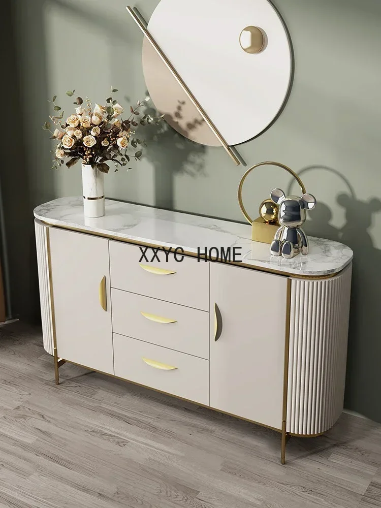 Modern Minimalist Sideboard Cabinet Living Room Wall Decoration Storage Mild Luxury Marble Entrance Cabinet
