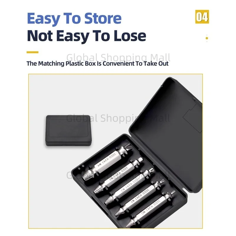 التالفة المسمار النازع مجموعة مركز مثقاب مجموعة أدوات النجارة كسر الترباس النازع البراغي مسامير مزيل النازع #4