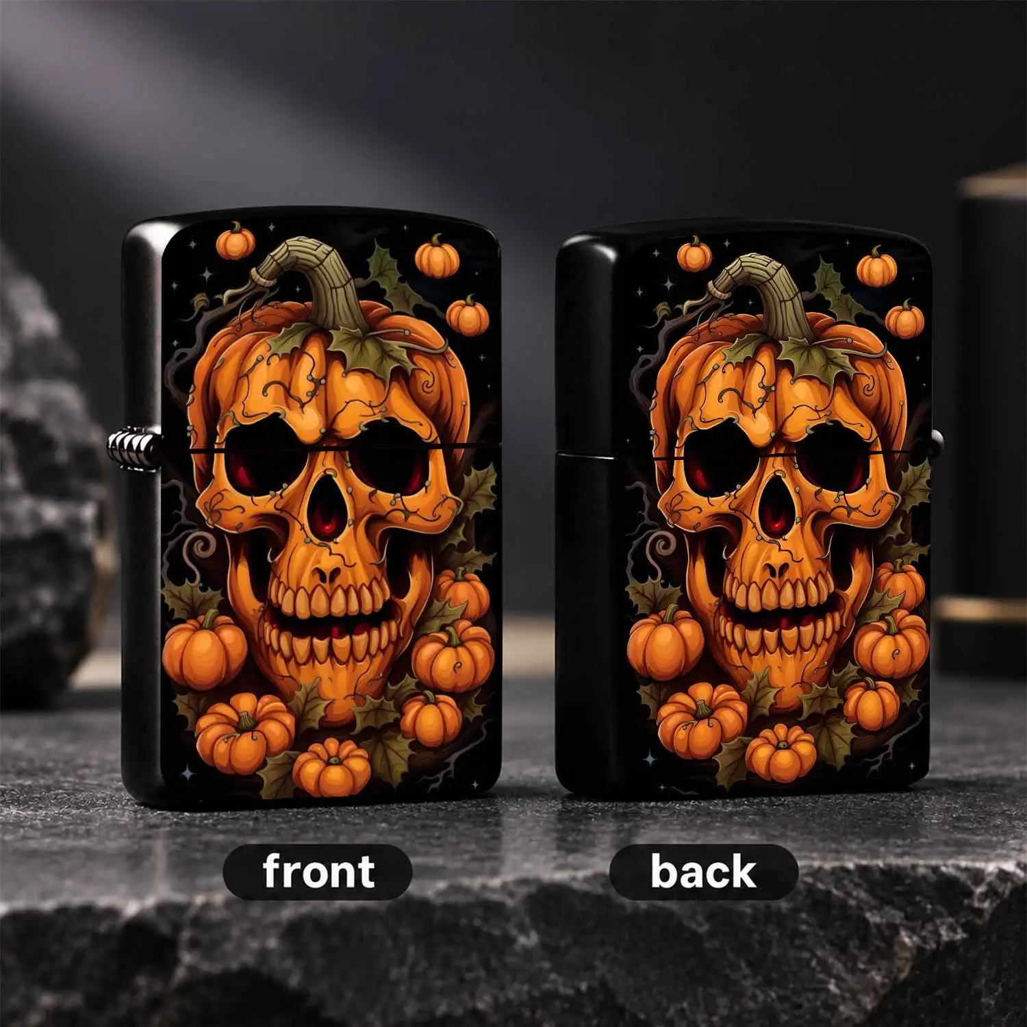 Creative Pumpkin Skull Themed Lighter, Spooky Halloween Vibe Artistic Portable Igniter, Stylish Retro Exquisite Craft, Ideal for Daily Use, Holiday Gifting, Themed Party Decor and Multi-scenario  A Humorous And Interesting Lighter