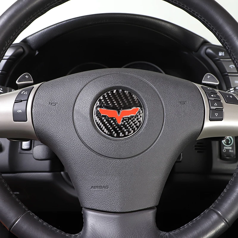 For Chevrolet Corvette C6 2005-2013 Soft Carbon Fiber Car Steering Wheel Button Cover Trim Sticker Interior Auto Accessories