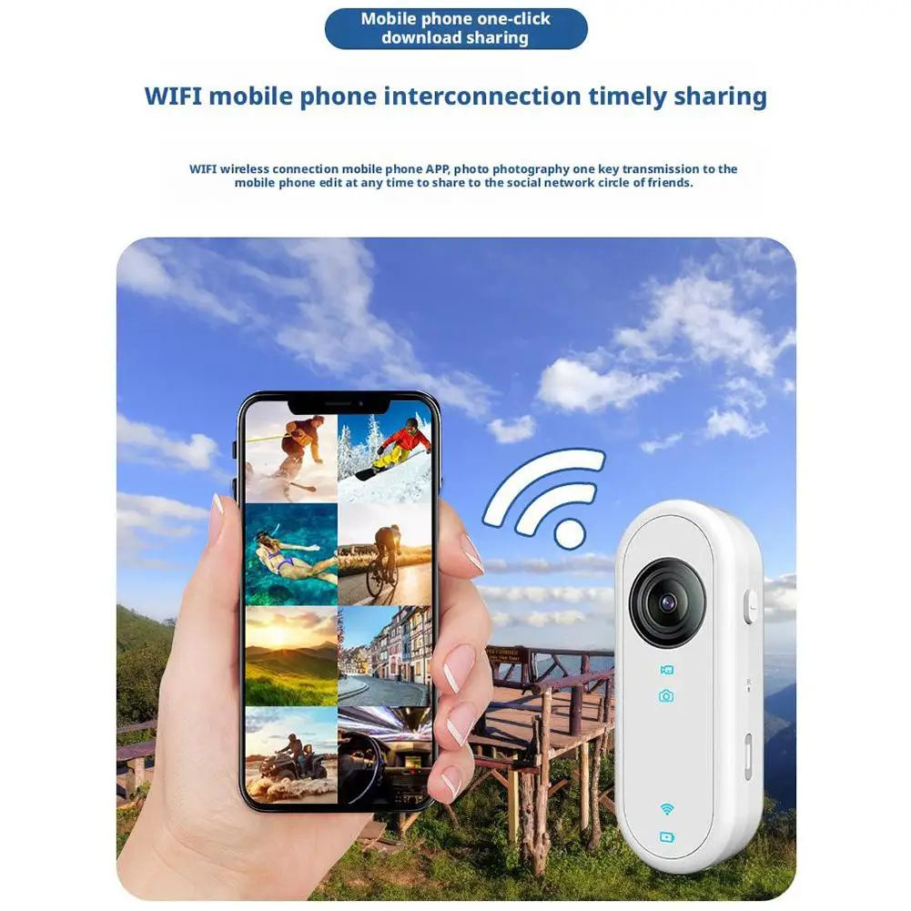 كاميرا يمكن حملها بالجسم كاميرا عمل محمولة يمكن ارتداؤها بدون استخدام اليدين كاميرا تسجيل مقاومة للماء لركوب الدراجات النارية ومدونات الفيديو