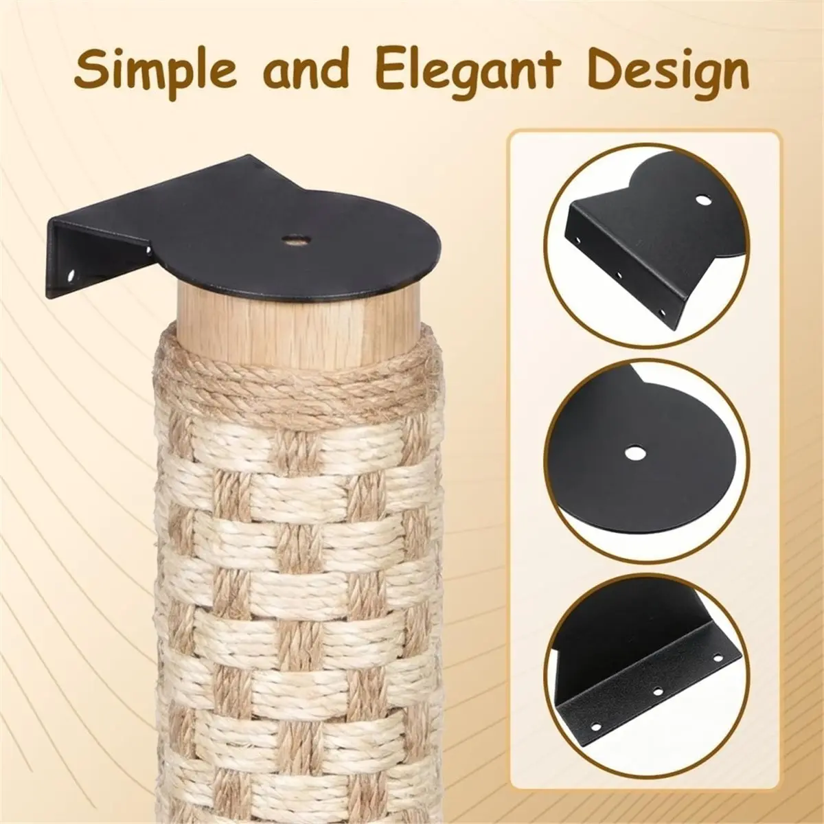 2PCS Cat Climbing Pole Bracket Wall Mount Kitten Scratcher Support Cat Climbing Tower, Wall Shelves Accessories
