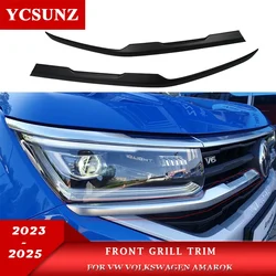 ABS Front Grill Trim Accessories For VW Volkswagen Amarok 2023 2024 2025 2026 Double Cabin Car Exterior Parts YCSUNZ