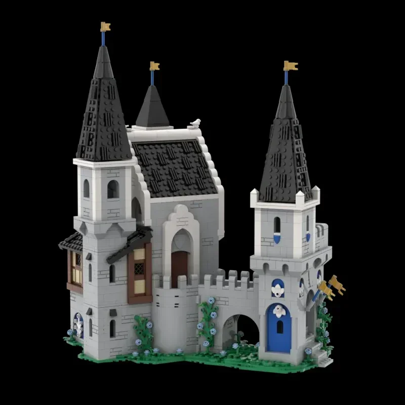 Middeleeuws kasteel Model Moc Bouwstenen Witte draken Kasteel Technologie Baksteen DIY-montage Vakantiegeschenken Bouwset Speelgoed