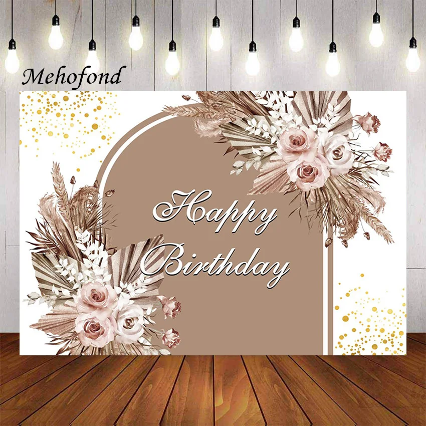 

Mehofond Photography Background Pink Pampas Grass Flowers Sweet 16th 21st 30th 40th Birthday Party Decor Photo Backdrop Studio