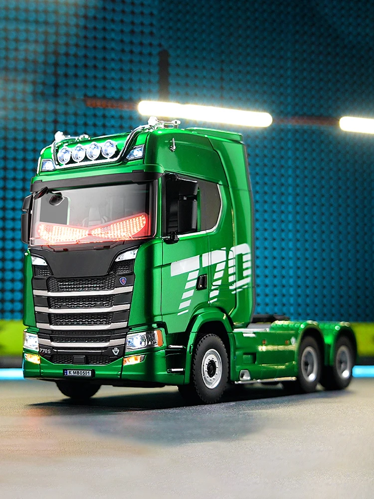 HUINA 1501 770S 1/18 RC Truck met Demon Eye geluid en licht 2.4G 19CH afstandsbediening auto model van metaal zware vrachtwagen aanhanger kinderspeelgoed - afbeelding 2